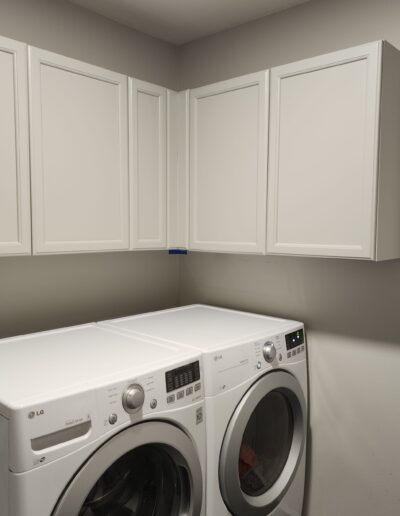 A laundry room with a washer and dryer.